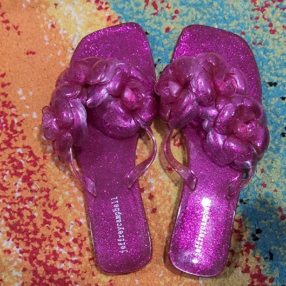 Jeffrey Campbell Pink Glitter Sandals - Picture 1 of 3